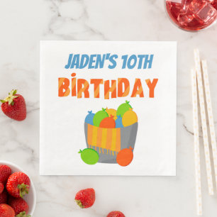Guardanapo De Papel De Jantar Aniversário de Verão, Piscina de Balões de Água