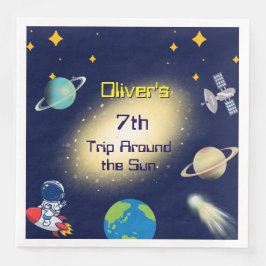 Guardanapo De Papel De Jantar Aniversário do Espaço Exterior - Astronauta, Fogue