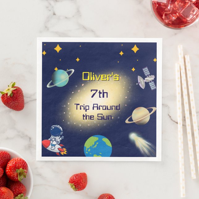 Guardanapo De Papel De Jantar Aniversário do Espaço Exterior - Astronauta, Fogue (Insitu)
