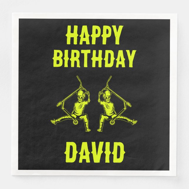 Guardanapo De Papel De Jantar Aniversário do Piloto de Triciclo de Truques (Frente)