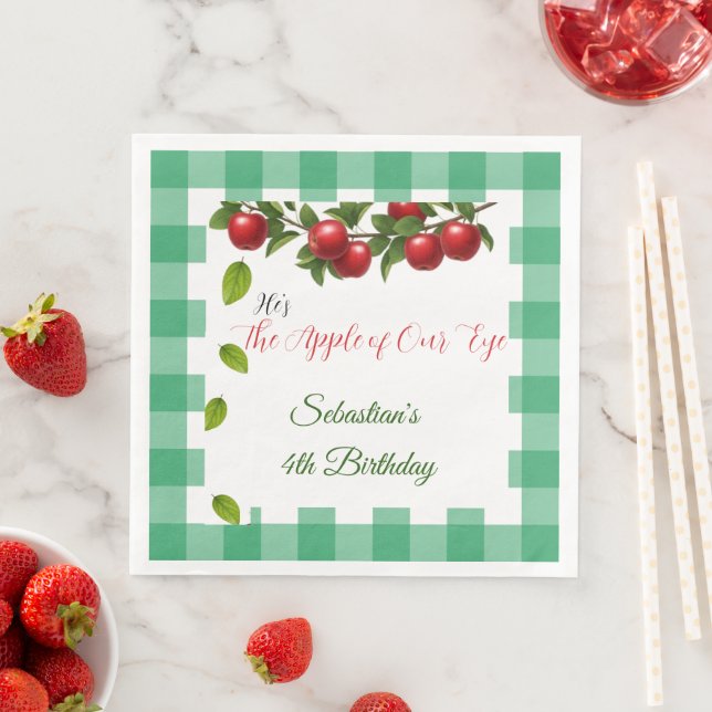 Guardanapo De Papel De Jantar Apple of Our Eye Birthday Napkins (Insitu)