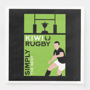 Guardanapo De Papel De Jantar Arte de Jogadores de Rugby da NZ Kiwi