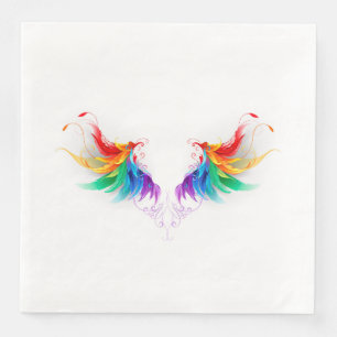Guardanapo De Papel De Jantar Asas Fluffy Rainbow
