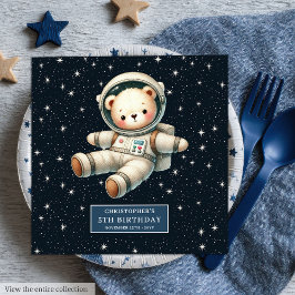 Guardanapo De Papel De Jantar Astronauta Adorável do Urso de Teddy Chá de fralda