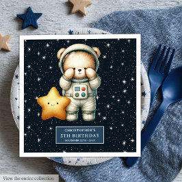 Guardanapo De Papel De Jantar Astronauta de Ursinho Personalizado Napkins para F