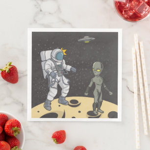 Guardanapo De Papel De Jantar Astronauta e alienígena