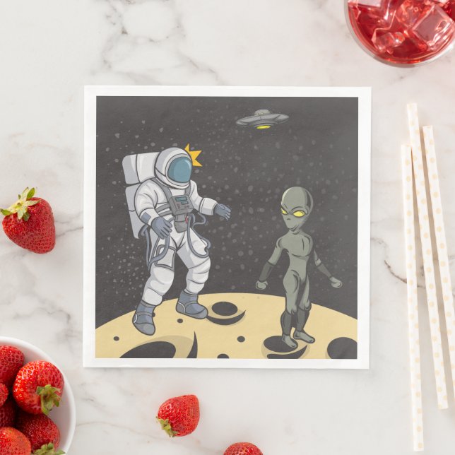 Guardanapo De Papel De Jantar Astronauta e alienígena (Insitu)
