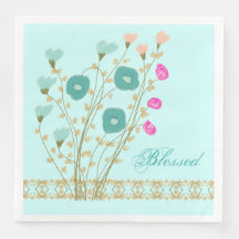 Azul Claro Com Papel De Arte Floral