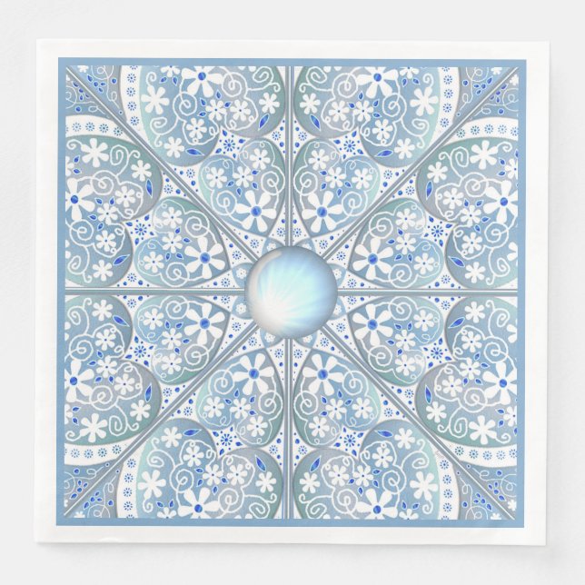 Guardanapo De Papel De Jantar Azul-claro-de-coleira (Frente)