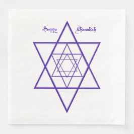 Guardanapo De Papel De Jantar Azul e Branco - Estrela Chanukah Napkins