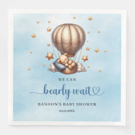 Guardanapo De Papel De Jantar Azul e ouro Podemos esperar ursinho