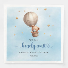 Guardanapo De Papel De Jantar Azul e ouro Podemos esperar ursinho