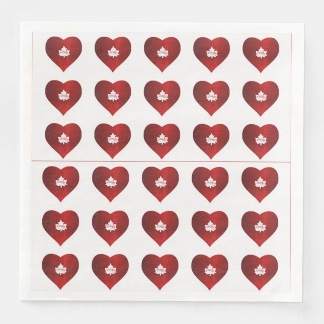 GUARDANAPO DE PAPEL DE JANTAR AZULEJO CARDÍACO CANADÁ (Frente)