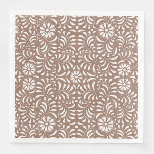 Guardanapo De Papel De Jantar Azulejo Talavera Marrom Mocha Estilo Espanhol Fest