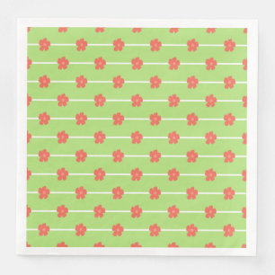 Guardanapo De Papel De Jantar Azulejos Florais Verdes