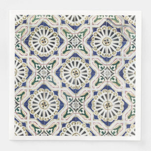 Guardanapo De Papel De Jantar Azulejos Portugueses - Azulejo Colorido Geométric