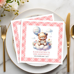 Guardanapo De Papel De Jantar Baloão Ursinho de Pelúcia Vermelhidão Decoração Fo