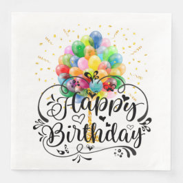 Guardanapo De Papel De Jantar Balões de Aniversário Feliz