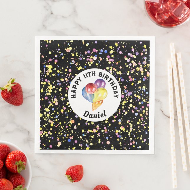 Guardanapo De Papel De Jantar Balões de Aquarela Personalizados Confetti (Insitu)