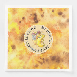 Guardanapo De Papel De Jantar Banana Slam! Fruity Dunk Power Sporty Vegan 🍌 🏀 