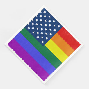 Guardanapo De Papel De Jantar Bandeira Americana do Orgulho LGBT com Estrelas