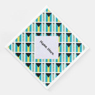 Guardanapo De Papel De Jantar Bandeira das Bahamas Tiled Nome Personalizado