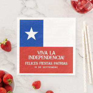 Guardanapo De Papel De Jantar Bandeira do Chile no Dia da Independência das Ilha