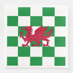 Guardanapo De Papel De Jantar Bandeira do Dragão Vermelho Celta Místico do País