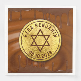 Guardanapo De Papel De Jantar Bar Dourado castanho Mitzvah ou Bat Mitzvah
