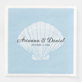 Guardanapo De Papel De Jantar Beach Blue Seashell Wedkins