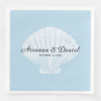 Guardanapo De Papel De Jantar Beach Blue Seashell Wedkins