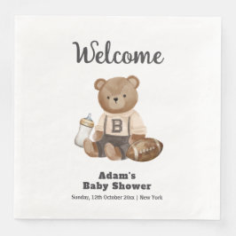 Guardanapo De Papel De Jantar Bearly Wait Football Sport Baby Shower Welcome