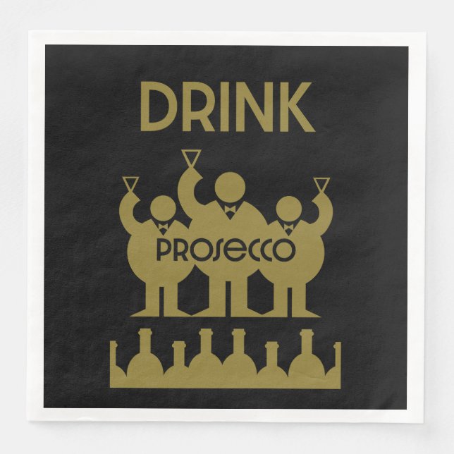 Guardanapo De Papel De Jantar Bebidas De Vinho Prosecco (Frente)