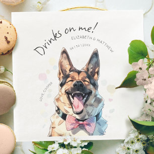 Guardanapo De Papel De Jantar Bebidas Em Mim Cão De Diversão Alemão De Sheperd W