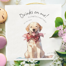 Guardanapo De Papel De Jantar Bebidas Por Minha Conta Labrador Aquarela Diversão