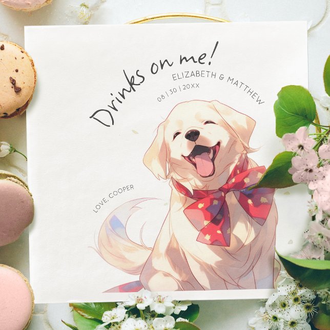 Guardanapo De Papel De Jantar Bebidas Por Minha Conta Labrador Aquarela Diversão (Criador carregado)