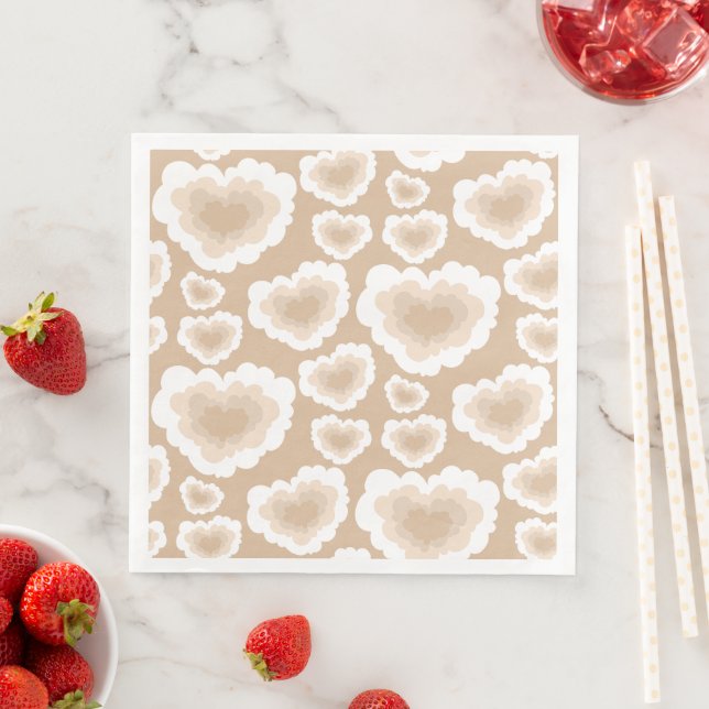 Guardanapo De Papel De Jantar Beige Cloud Heart napkins (Insitu)