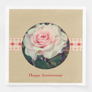 Guardanapo De Papel De Jantar Beige Rosa E Vermelho