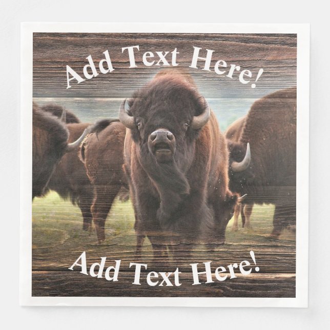 Guardanapo De Papel De Jantar Bela Búfalo Herd (Frente)