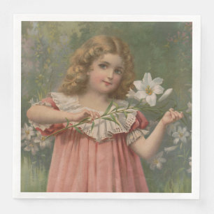 Guardanapo De Papel De Jantar Belezas de Páscoa, Ilustração Vintage, 1898