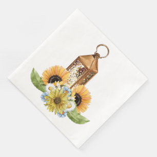 Guardanapo De Papel De Jantar Belo Garden Bee Sunflower Patterno
