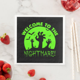 Guardanapo De Papel De Jantar Bem-vindo ao Nightmare Green Halloween   