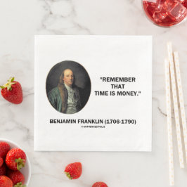 Guardanapo De Papel De Jantar Benjamin Franklin Lembra Que O Tempo É Uma Citação