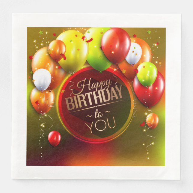 Guardanapo De Papel De Jantar Birthday Cocktail Napkins (Frente)