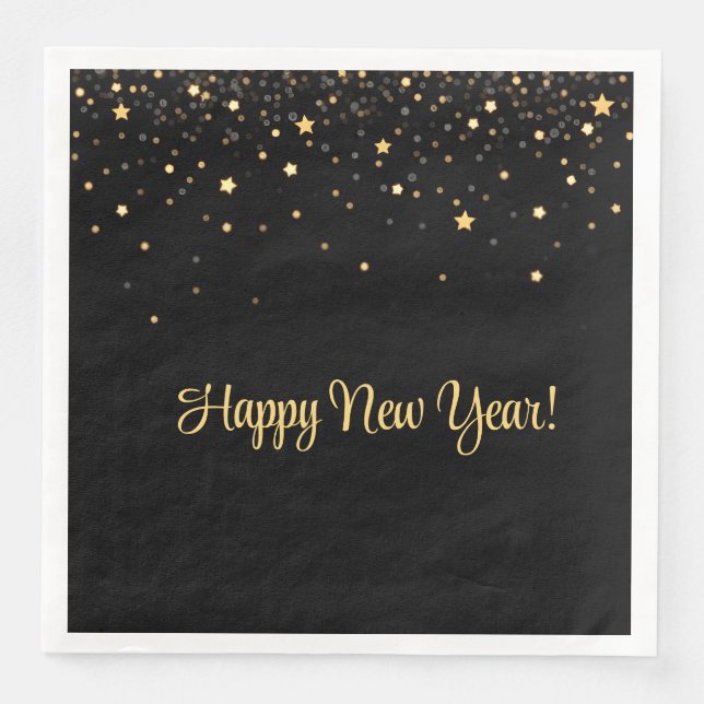 Guardanapo De Papel De Jantar Bites & Bubbly New Years Eve (Frente)