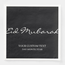 Guardanapo De Papel De Jantar Black Eid Mubarak Inglês Personalizado