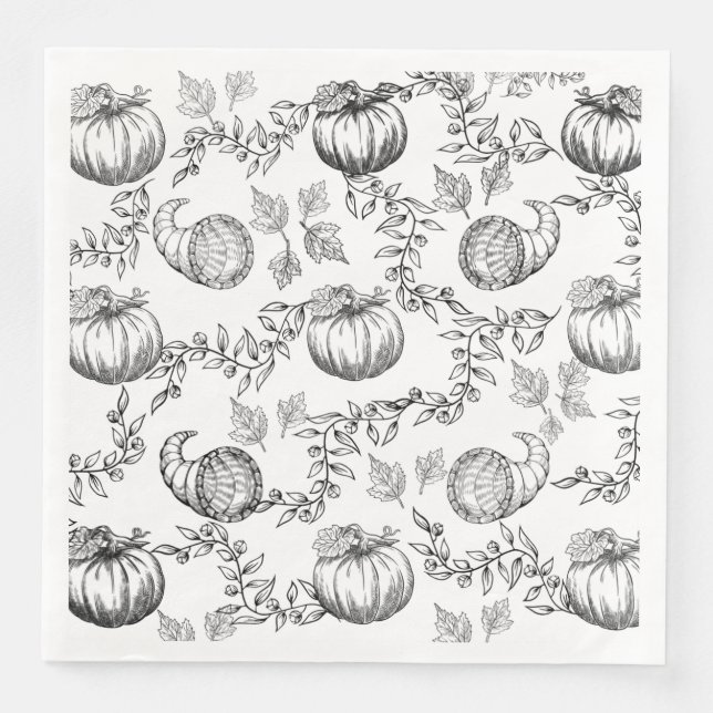 Guardanapo De Papel De Jantar Black Pumpkin Toile Paper Dining Napkin (Frente)