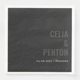 Guardanapo De Papel De Jantar Blackout Minimalist Modern Wedding Napkin