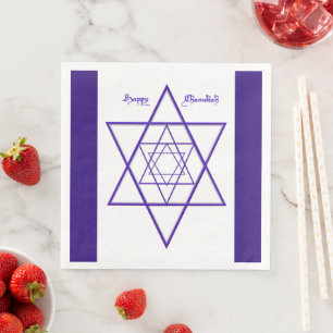 Guardanapo De Papel De Jantar Blue e White Chanukah Napkins