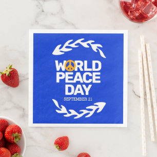 Guardanapo De Papel De Jantar Blue Orange World Peace Day Sign